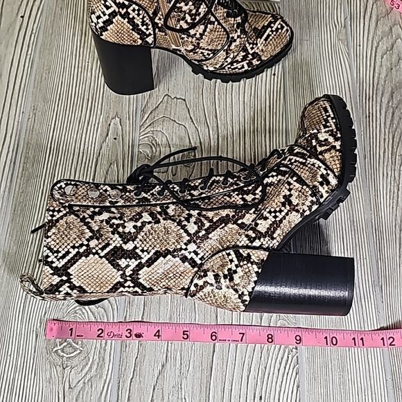 DV Dolce Vita Ayleen Snakeskin Print Mid Calf Combat Boots Womens Size 5 NEW - Picture 15 of 16
